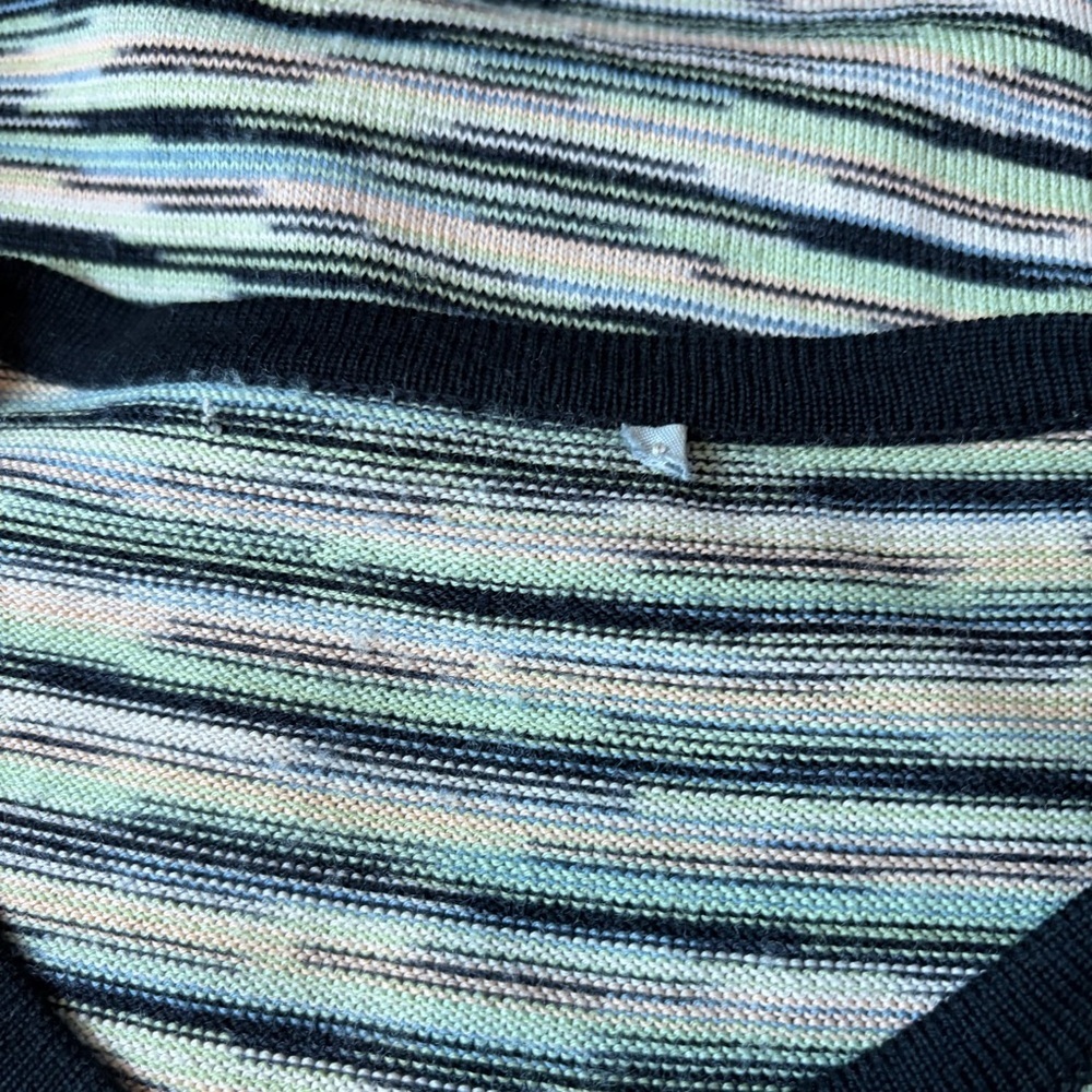 M Missoni cropped cardigan multi stripe black trim wool blend sweater size 10 - Picture 2 of 14